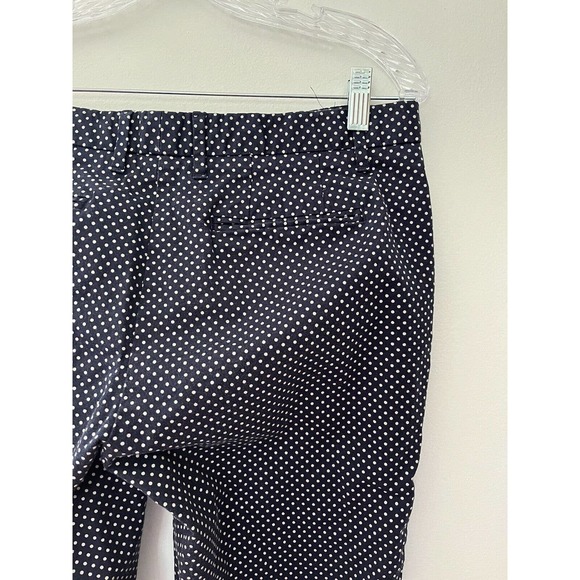 Gap Navy Blue Slim Cropped Polka Dot Flat Front Stretchy Trouser Pants Size 8 - Picture 4 of 6